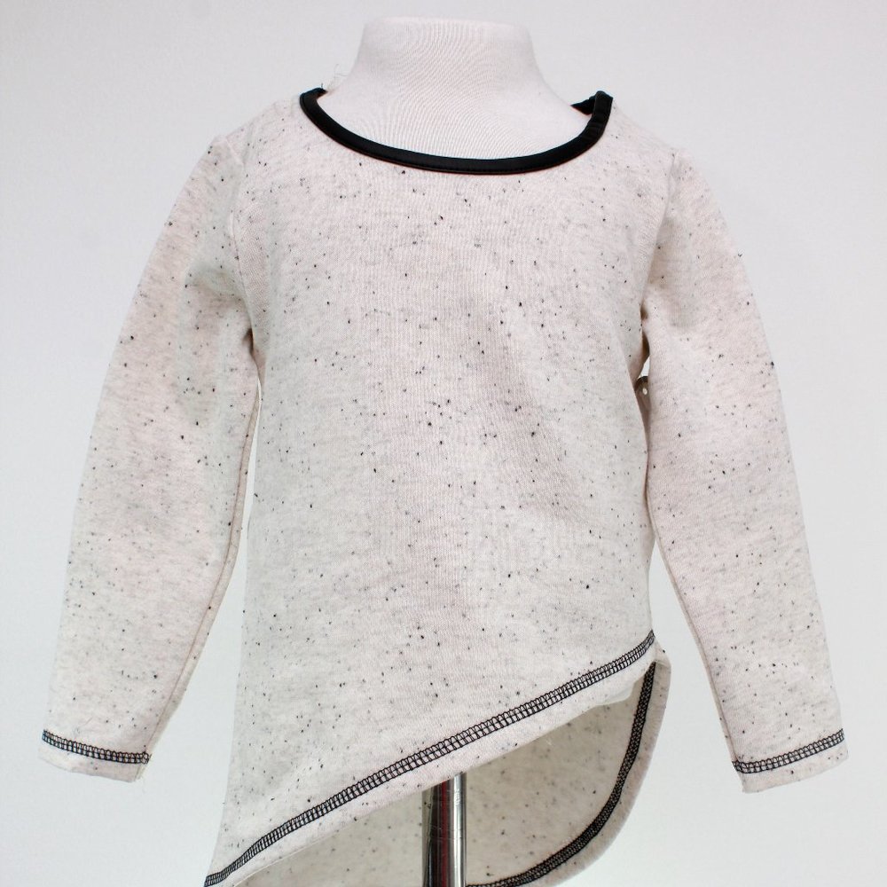 Frenchie Mini Couture Beige Speckled Tunic